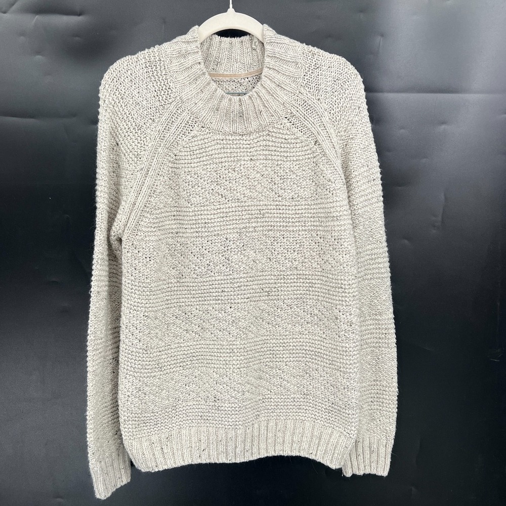 Prana‎ organic cotton pullover mock neck fisherman knit sweater gorpcore cozy L